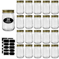 12oz Glass Mason Jars with Lids 20 Pack U285