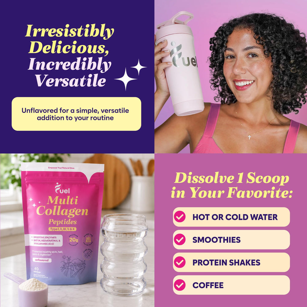 Unflavored Multi Collagen Peptides Powder 40 Servings O68271