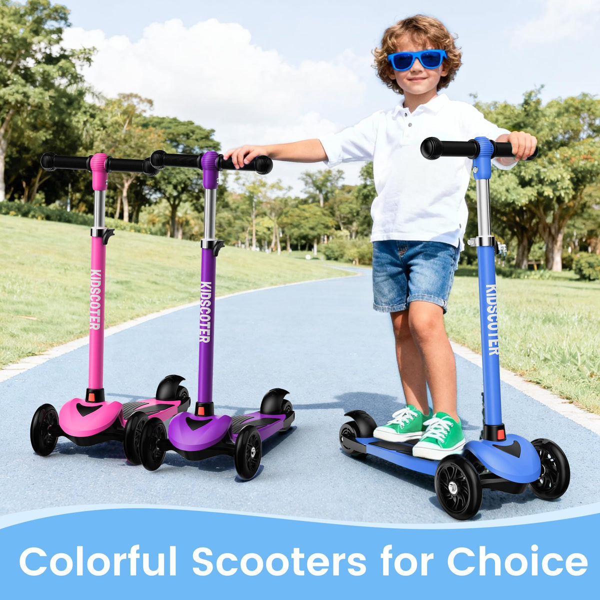 Multicolor 3 Wheel Kids Scooter with LED Light-Up Wheels M830072