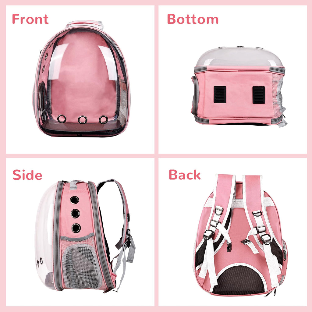 Expandable Pet Backpack Carrier for Under 15 lbs (Pink) Y497632