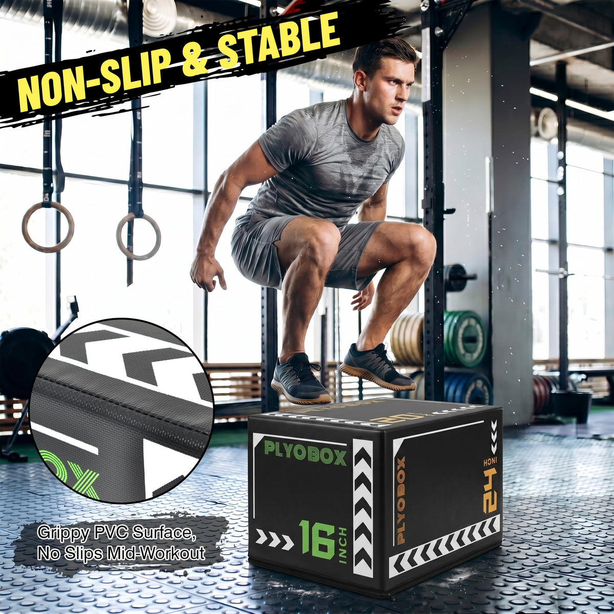 3-in-1 Plyometric Jump Box with 16/20/24" Heights V838715