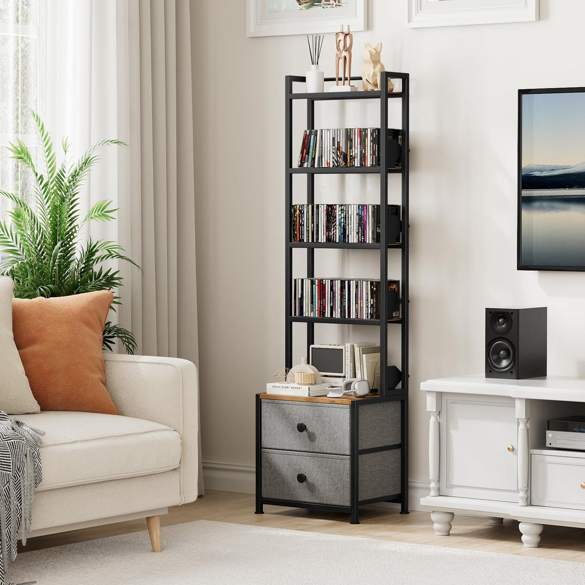 CD Storage Rack with Drawer E861