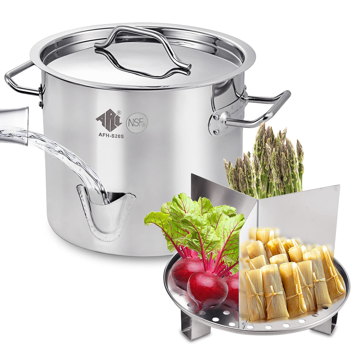 20QT Stainless Steel Tamale Steamer Pot G282669