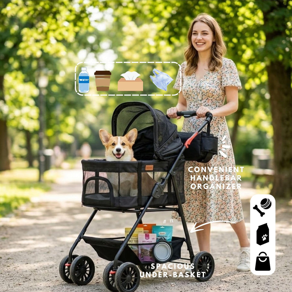3 in 1 Pet Stroller with Detachable Carrier A77015