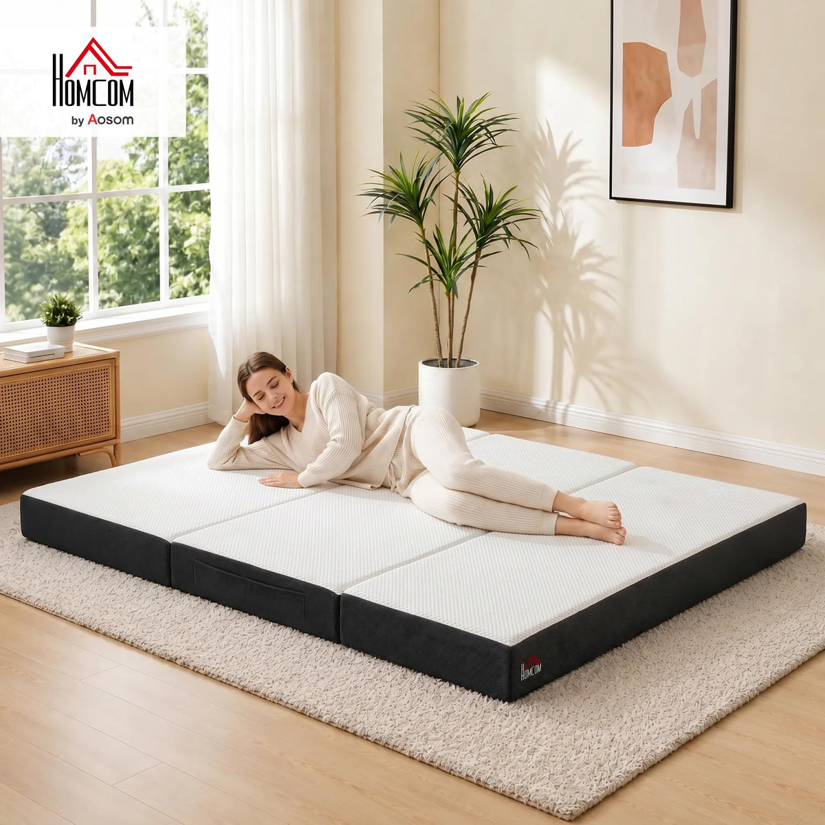 6 Inch Memory Foam Queen Trifold Mattress D4971