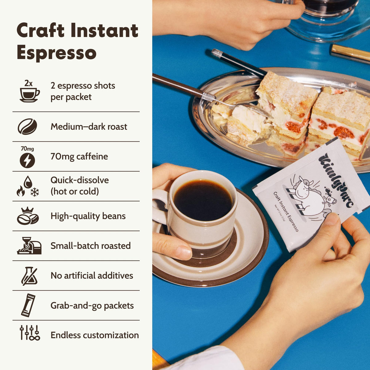Instant Espresso 6 Packets x 0.1 oz Medium Dark Roast Sugar-Free Y39580