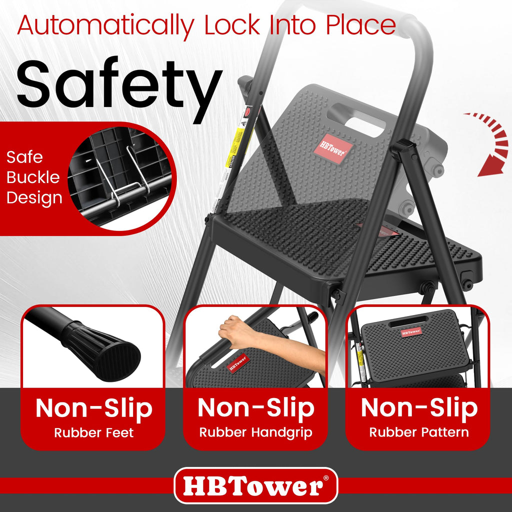 4 Step Folding Step Stool with Anti-Slip Pedal U533983