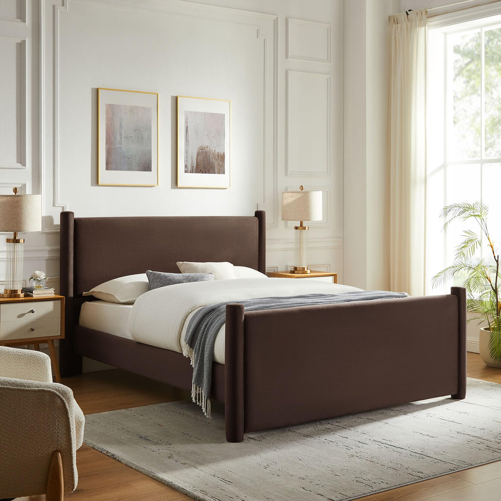 King Size Upholstered Platform Bed Frame with Headboard and Footboard M50476