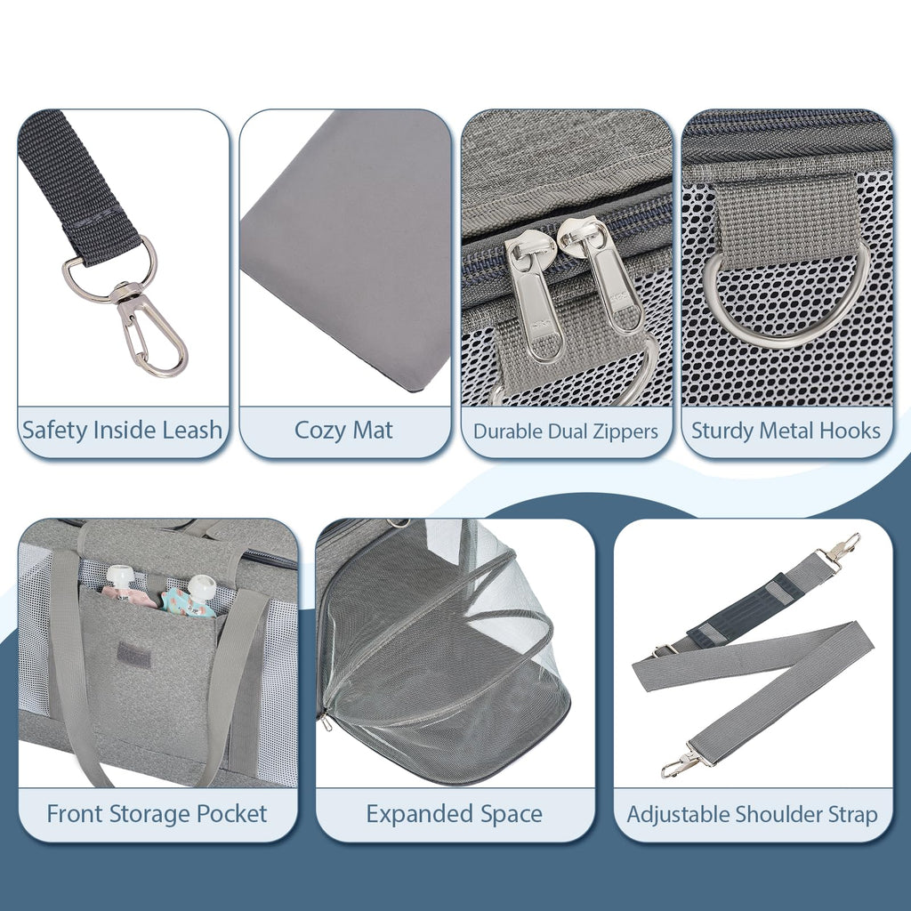 Large Expandable Soft-Sided Cat Carrier S77396
