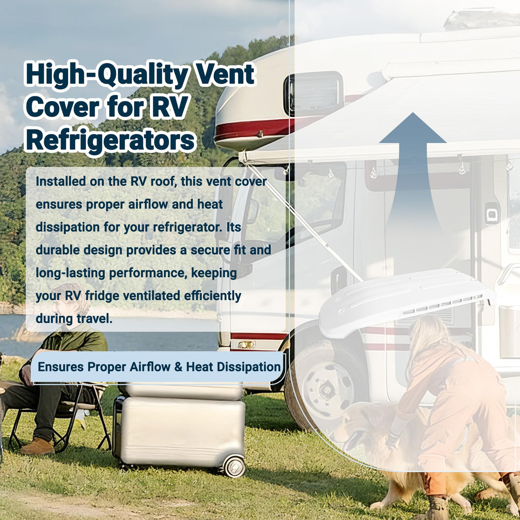 White RV Refrigerator Vent Cover Replacement F844