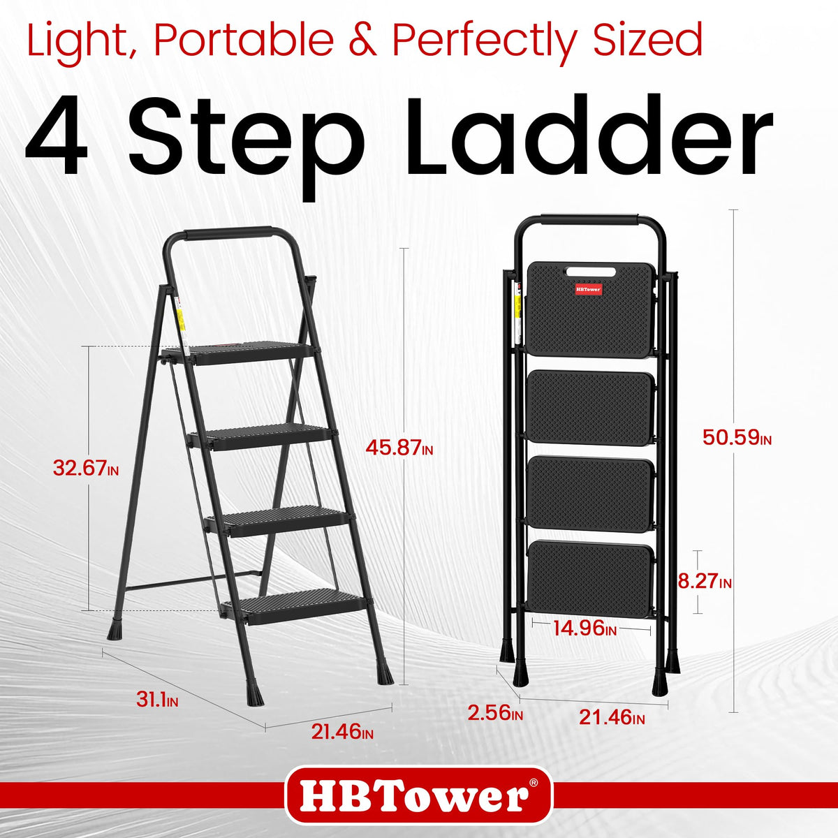 4 Step Folding Step Stool with Anti-Slip Pedal U533983