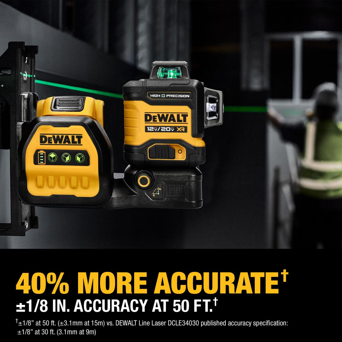 12V/20V MAX XR Line Laser, High Precision 3 X 360, Green T555