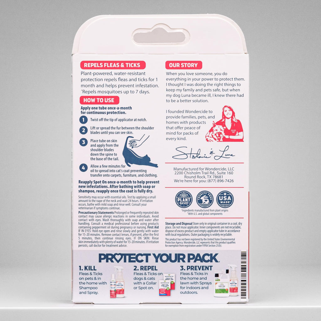 Flea Tick & Mosquito Cat Spot On 3 Tubes of 0.03 oz O6612