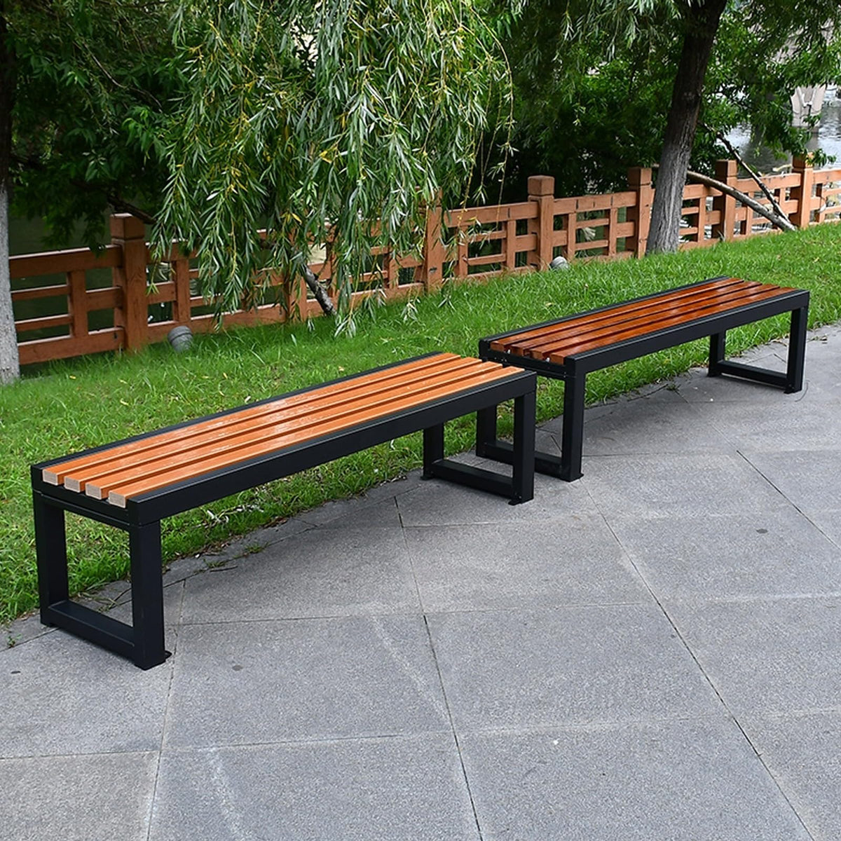 39.4in Cast Iron Outdoor Bench Y8478