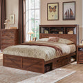 Queen Size Wood Bed Frame with Storage Headboard and 4 Drawers U169298