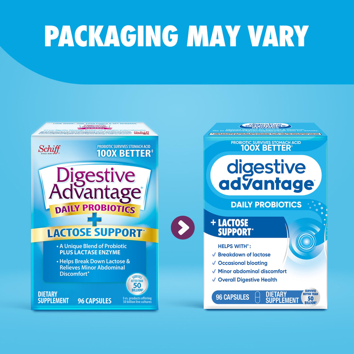 Probiotics + Lactase Digestive Enzymes 96ct P969