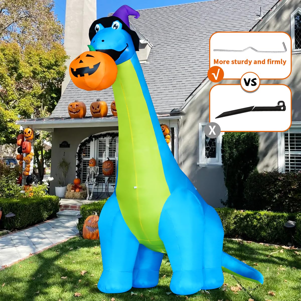 10 FT Animated Inflatable Dinosaur Pumpkin G77152