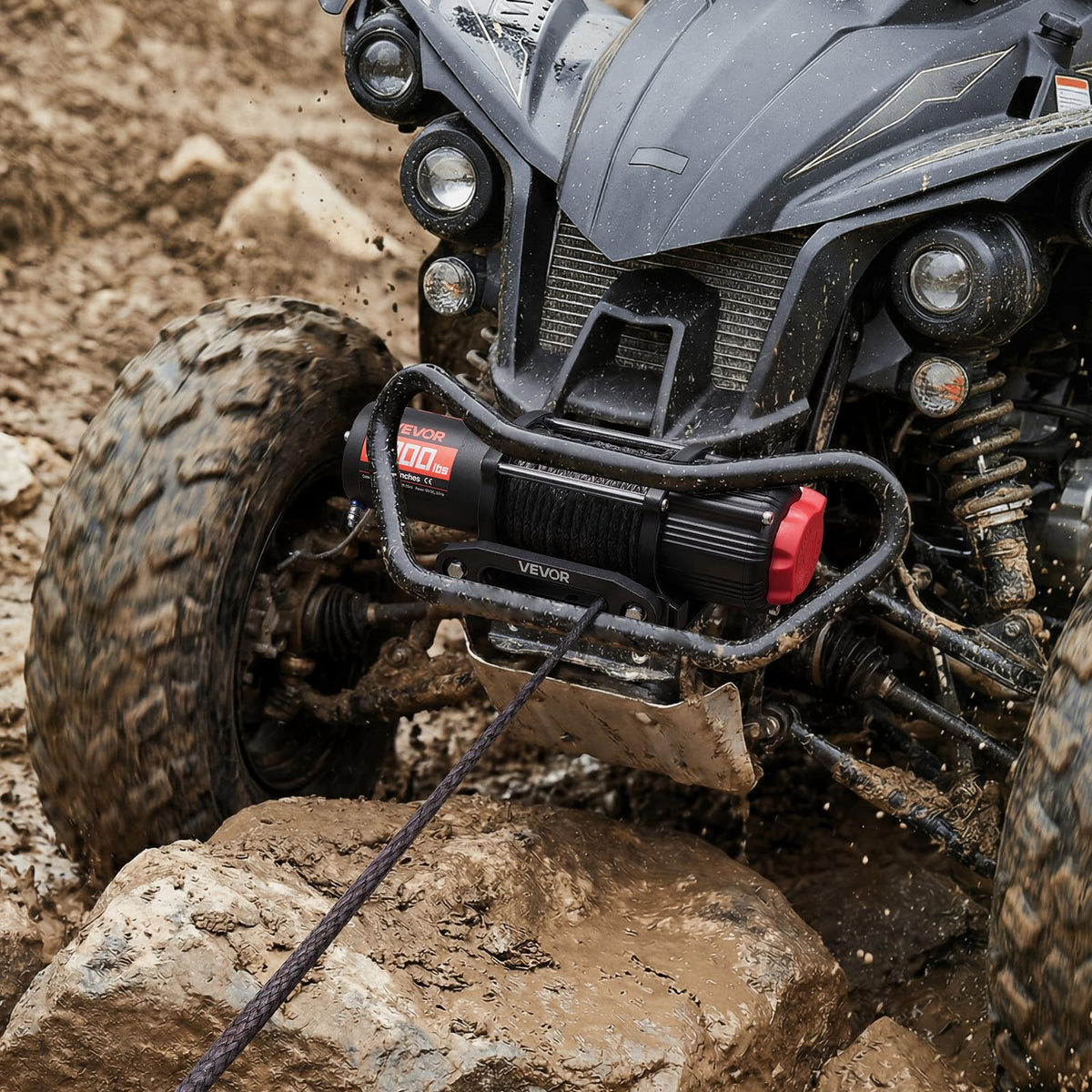 6000 lbs 12V Electric Winch with Synthetic Rope N275087