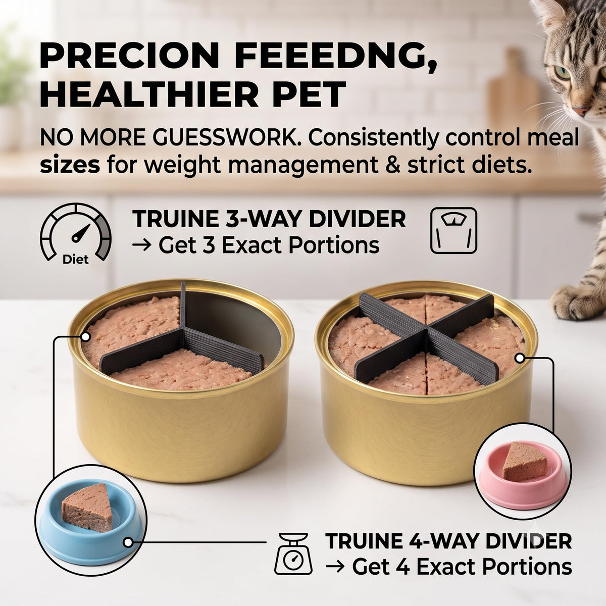 Black 2 Pack Pet Food Can Divider E3739