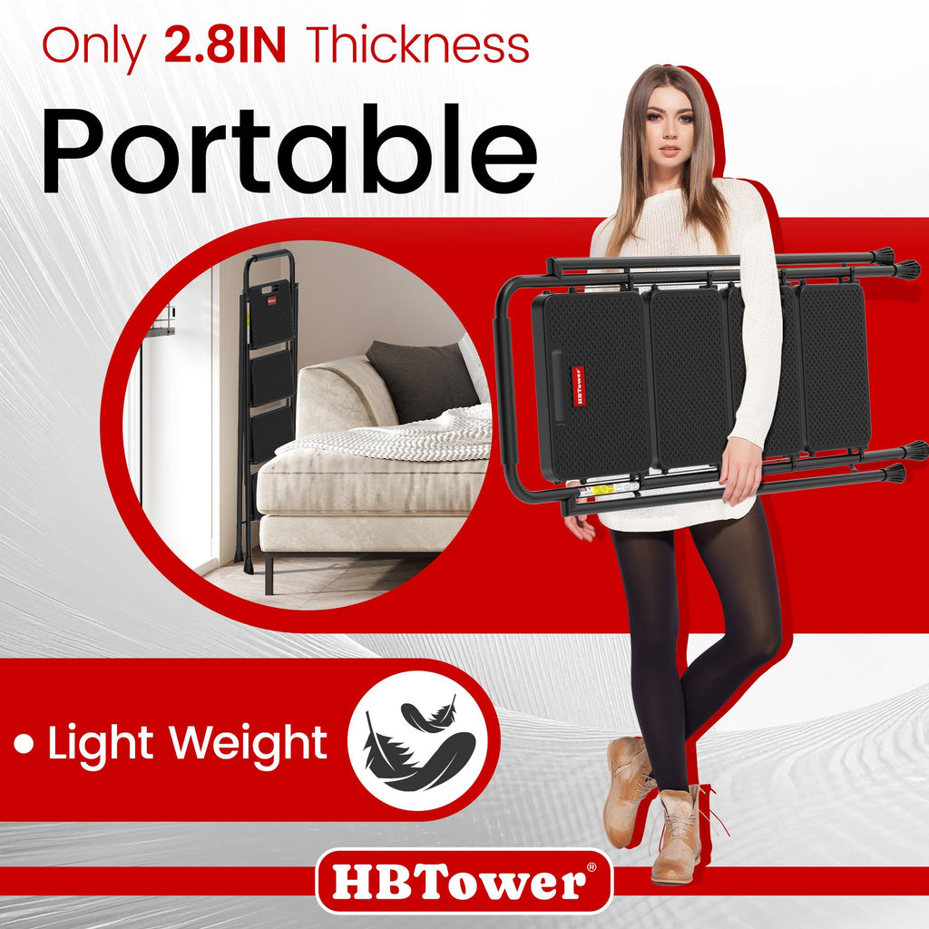4 Step Folding Step Stool with Anti-Slip Pedal U533983