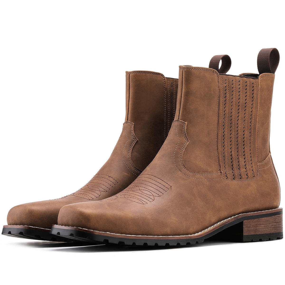 Cowboy Boots for Men Embroidery Square Toe O966046