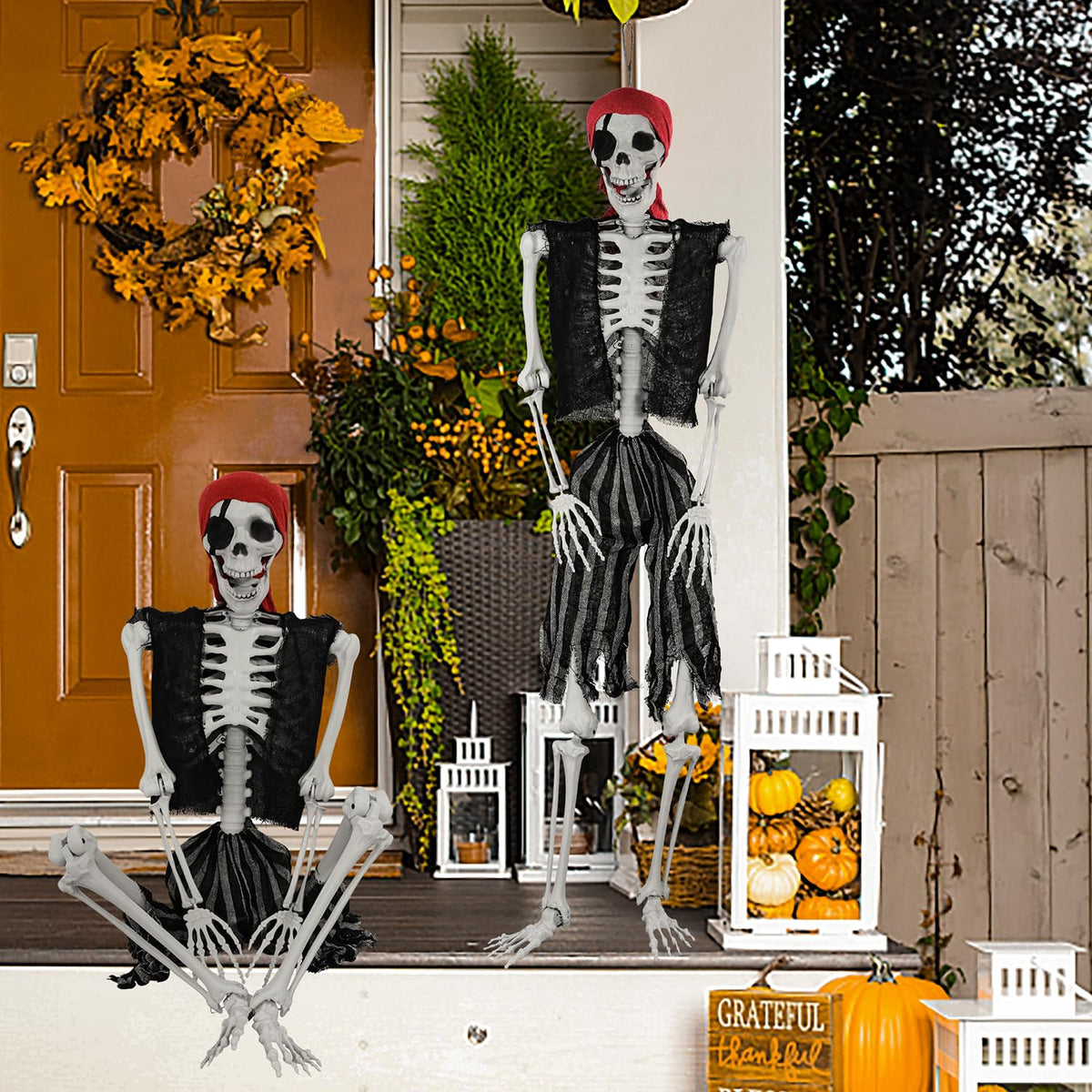 5.4ft Life Size Pirate Skeleton with Movable Joints N33526
