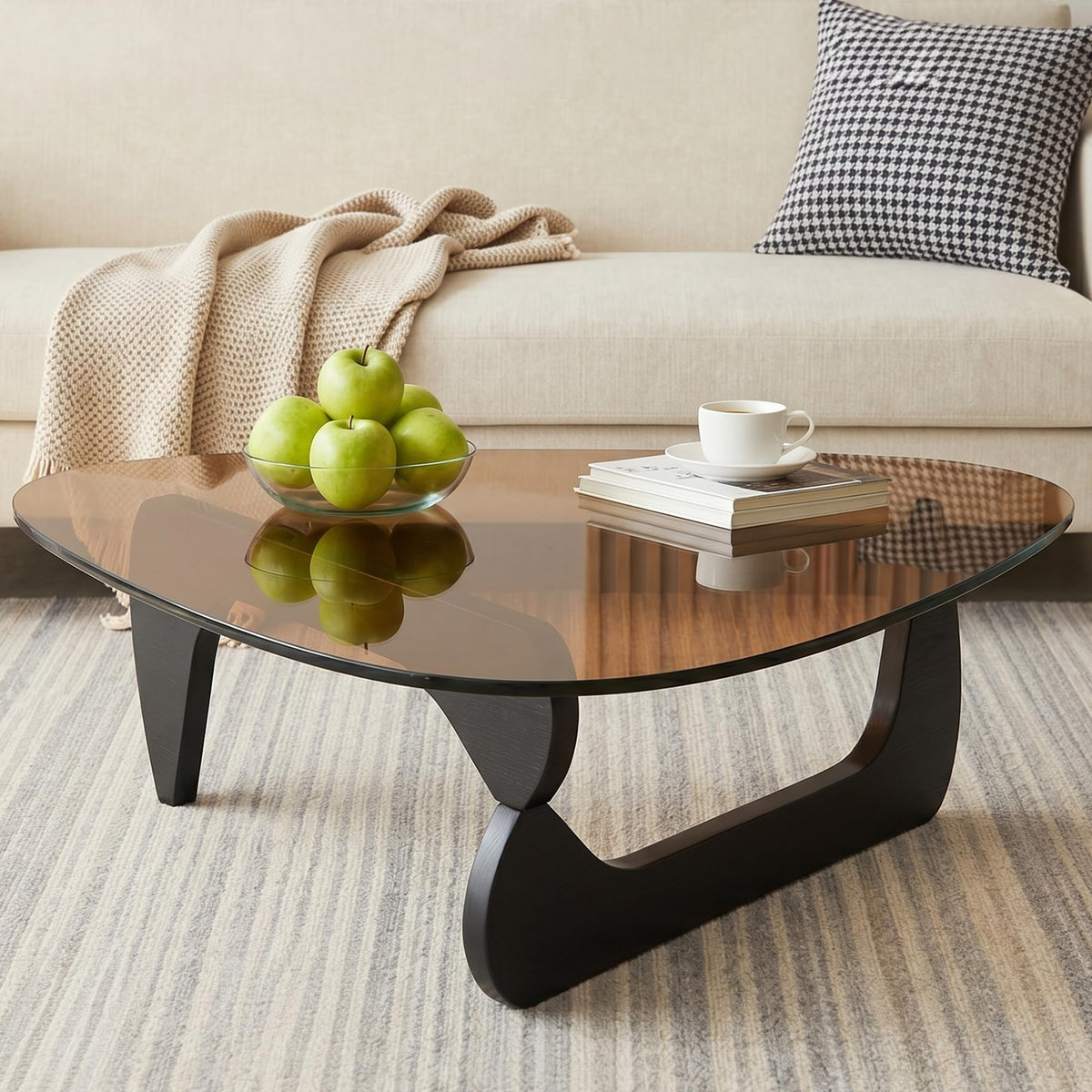 32" Black Tempered Glass Coffee Table A950