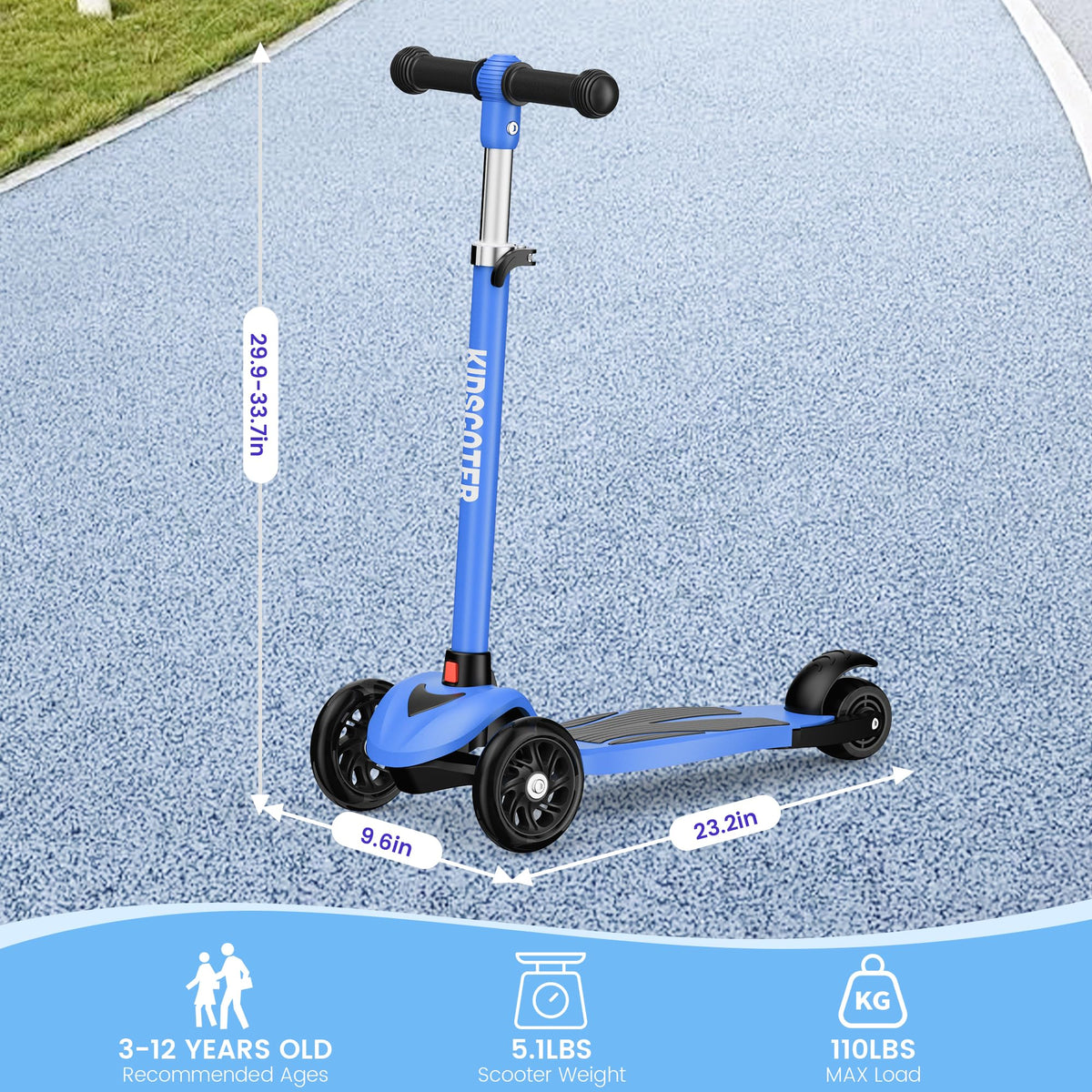 Multicolor 3 Wheel Kids Scooter with LED Light-Up Wheels M830072