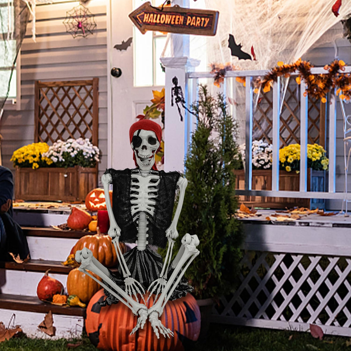 5.4ft Life Size Pirate Skeleton with Movable Joints N33526