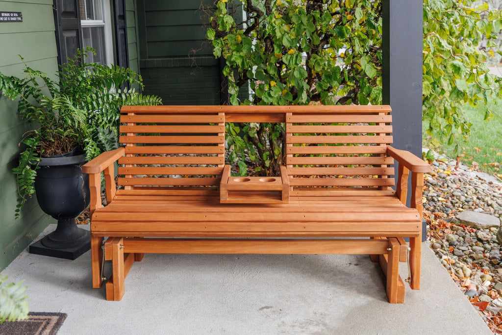Heavy Duty Console Porch Glider with Cupholders D274