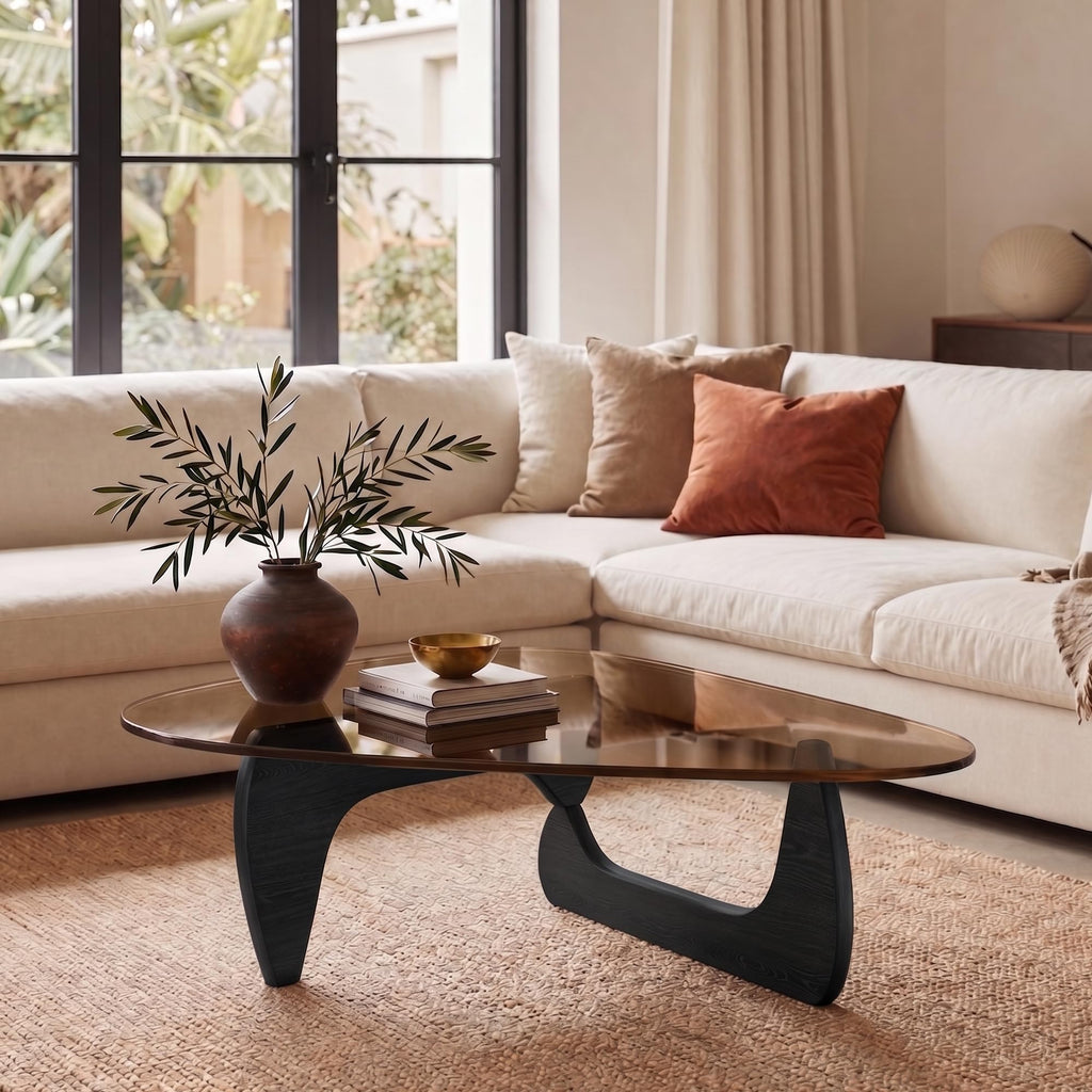 32" Black Tempered Glass Coffee Table A950