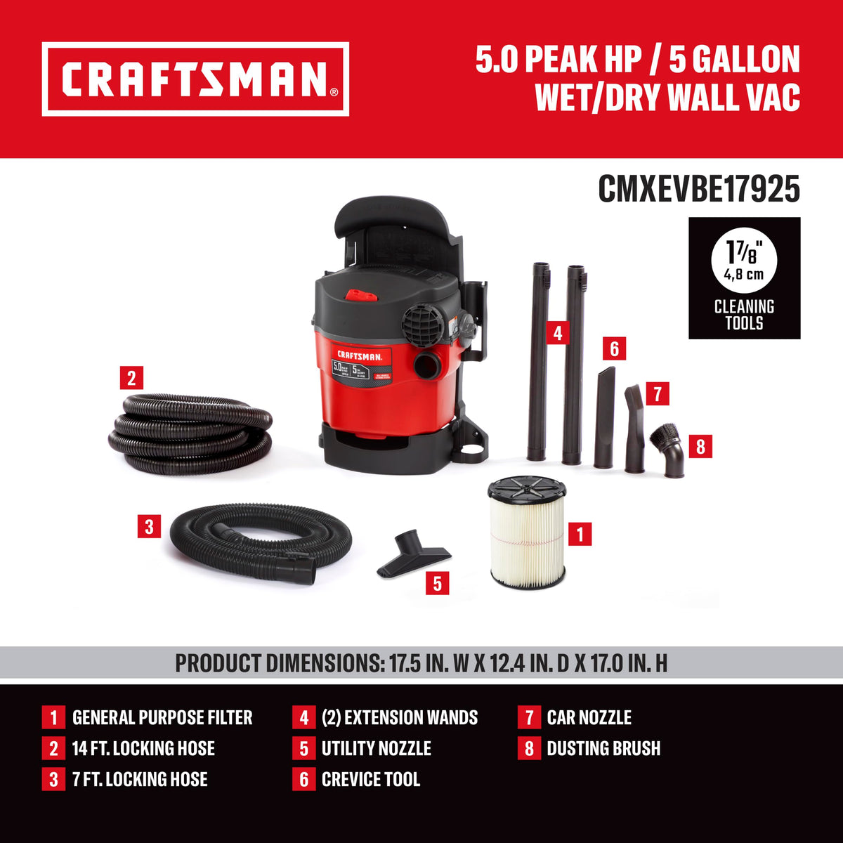 5 Gallon Wet Dry Shop Vacuum I809075