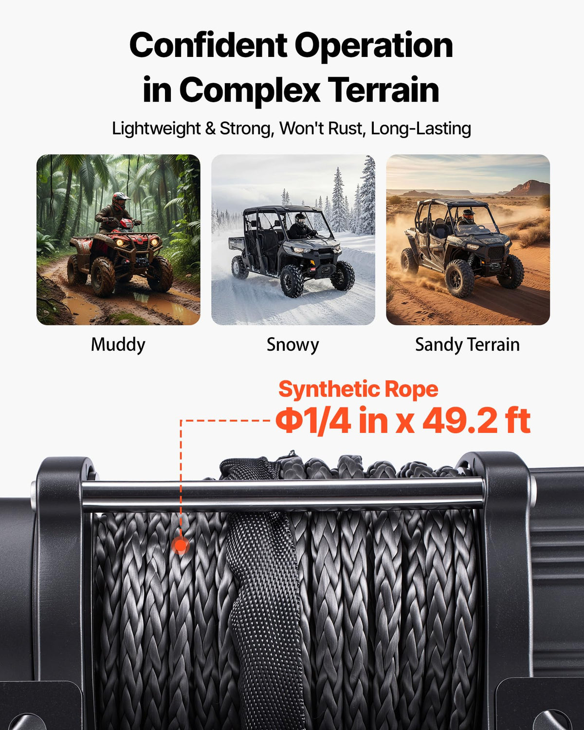 6000 lbs 12V Electric Winch with Synthetic Rope N275087