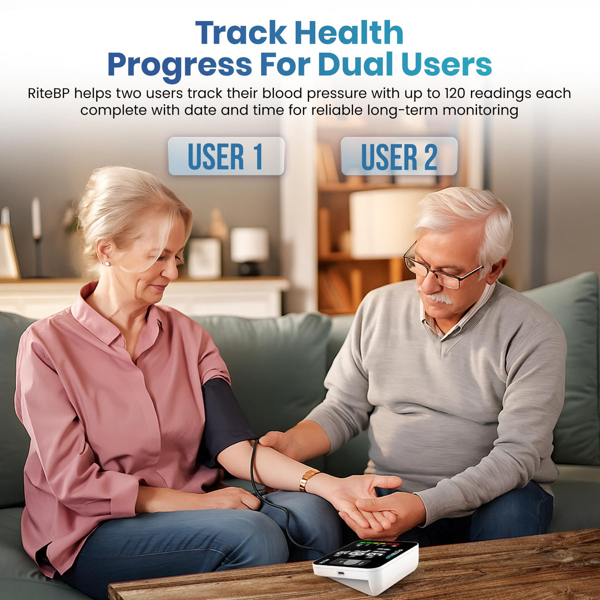 Digital Blood Pressure Monitor with 2 Large Arm Cuffs Y676371