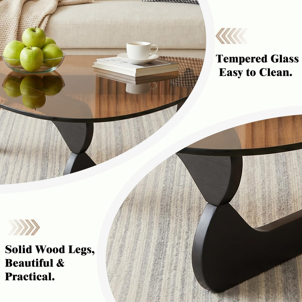 32" Black Tempered Glass Coffee Table A950