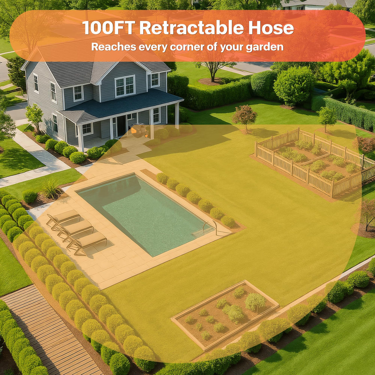 Retractable Rubber Garden Hose Reel N745