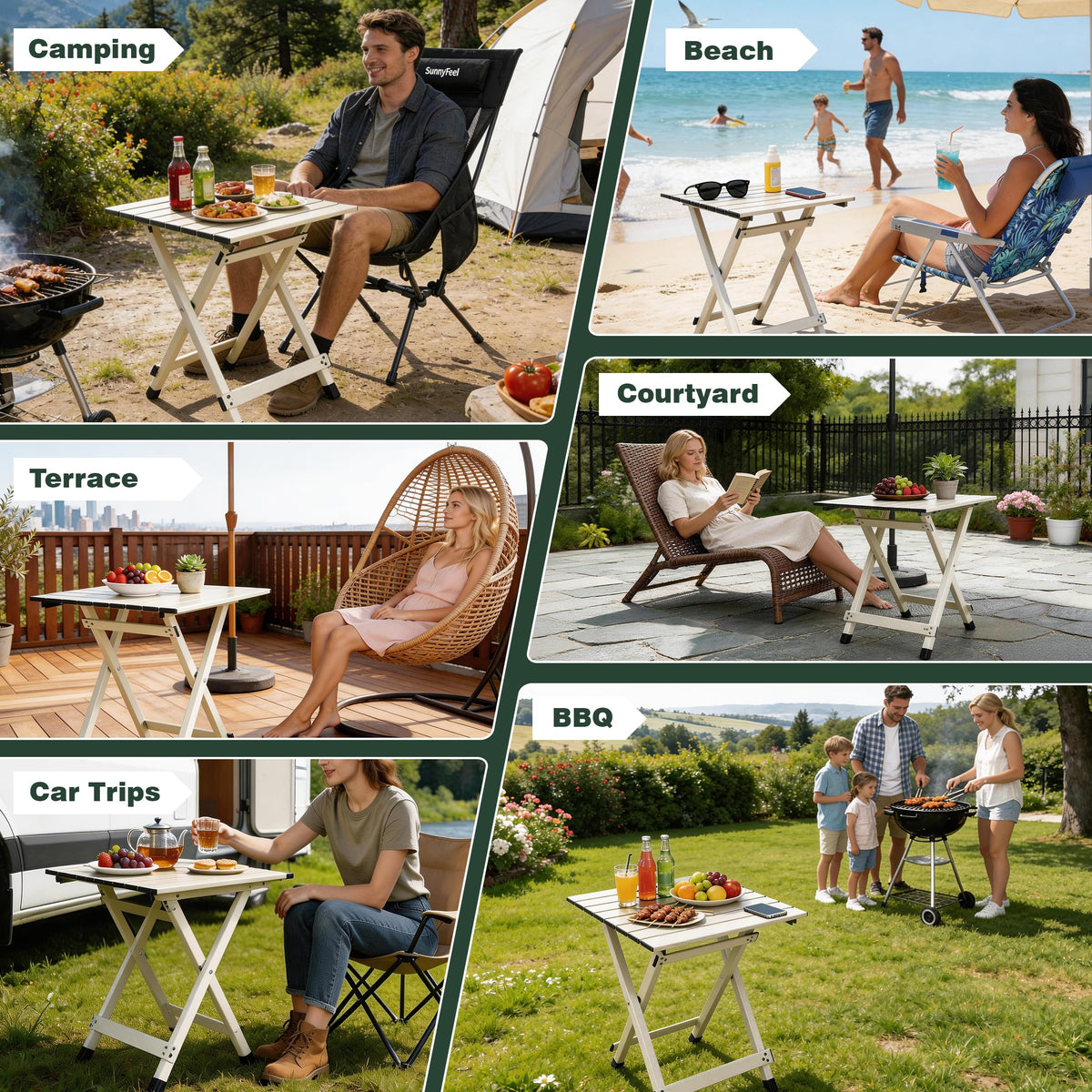Lightweight Aluminum Folding Camping Table B7174
