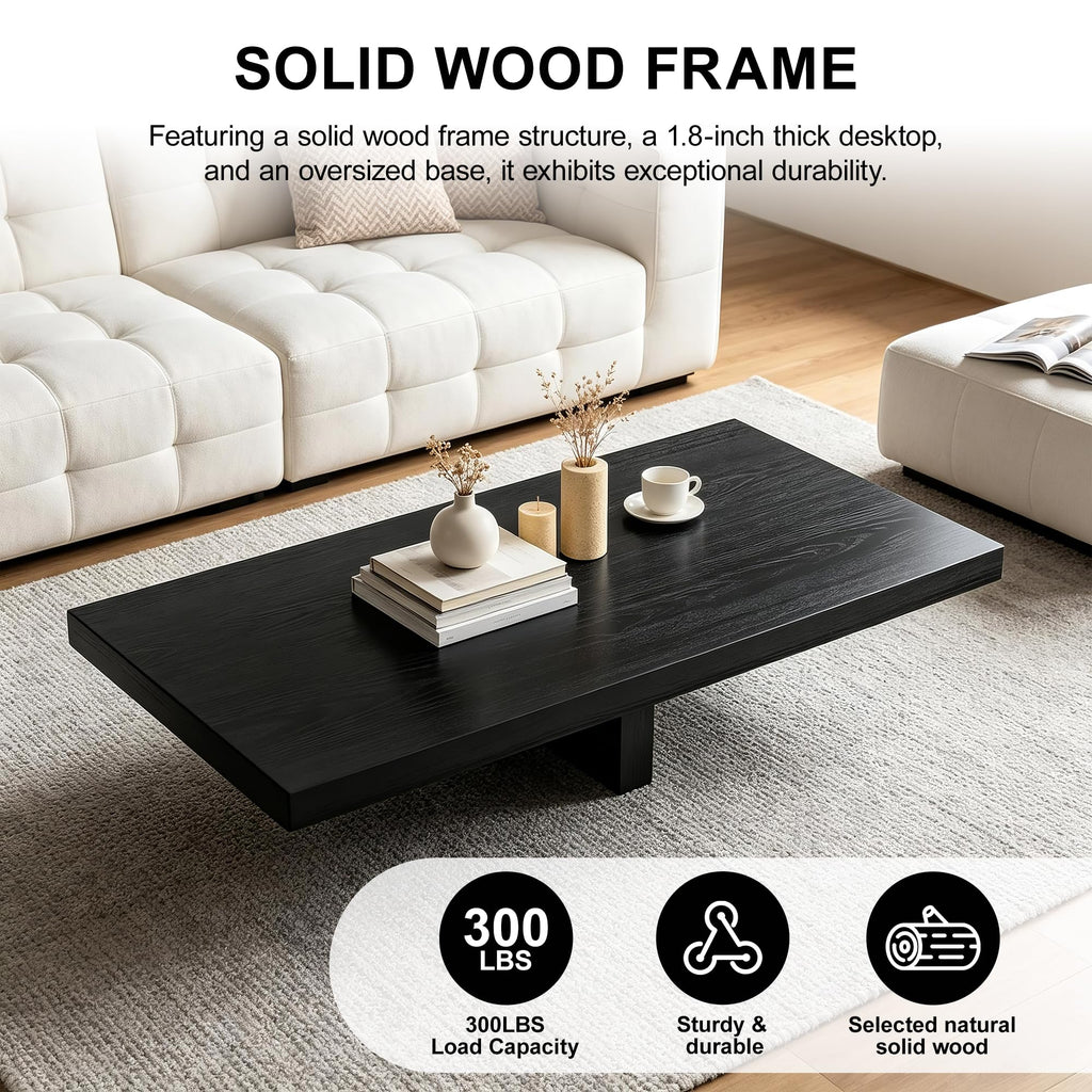 Large Square Solid Wood Natural Rustic Coffee Table I71676