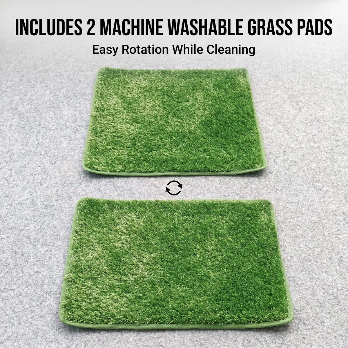 Dog Grass Pad with Tray, 2 Washable Grass Pads I381