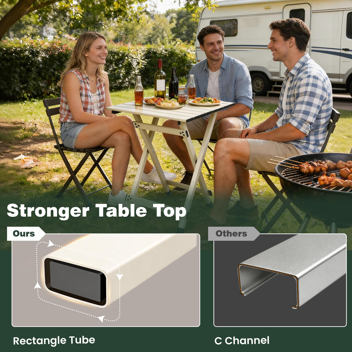 Lightweight Aluminum Folding Camping Table B7174