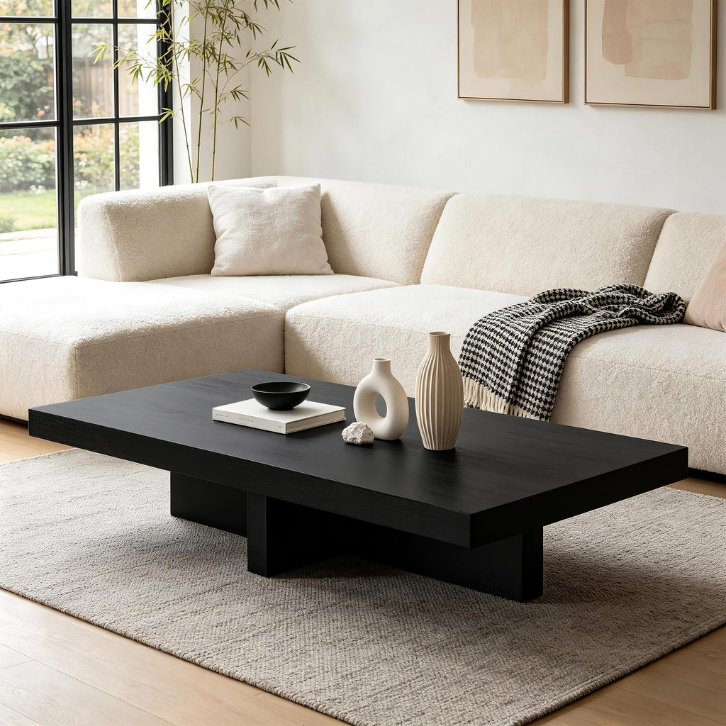 Large Square Solid Wood Natural Rustic Coffee Table I71676