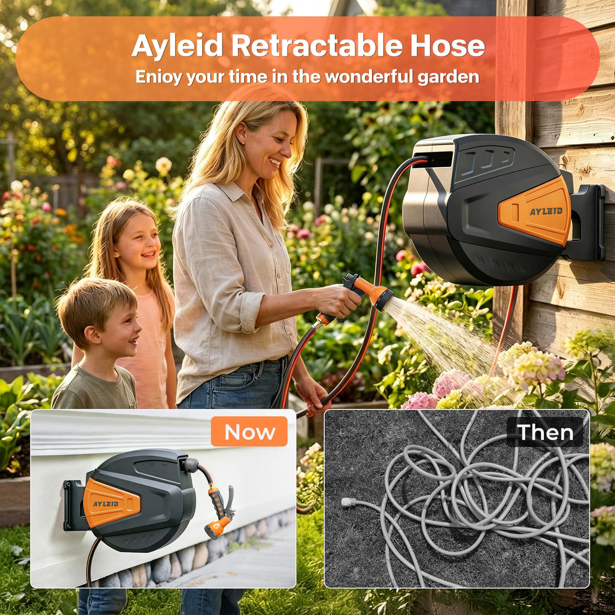 Retractable Rubber Garden Hose Reel N745
