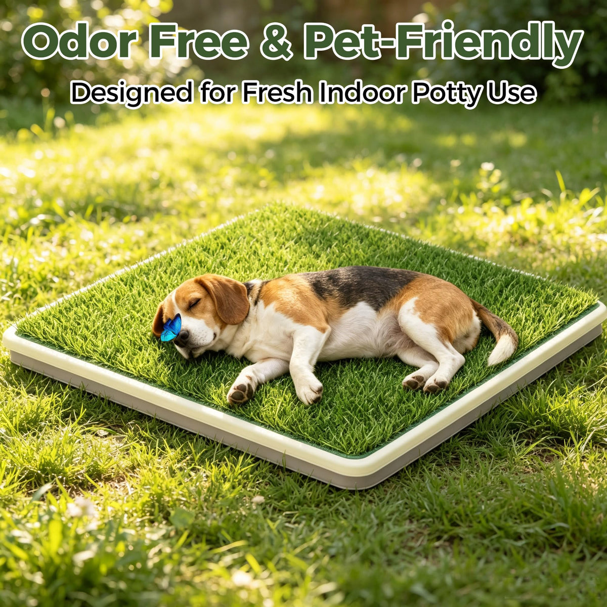 Dog Grass Pad with Tray, 2 Washable Grass Pads I381