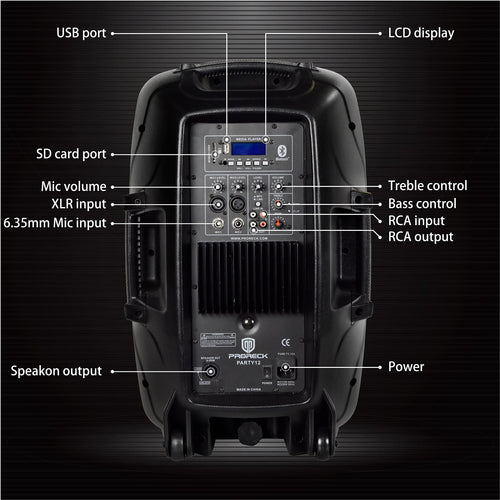 12-Inch 1800W 2-Way Powered PA Speaker System Combo Set with Speaker Stands Z997634