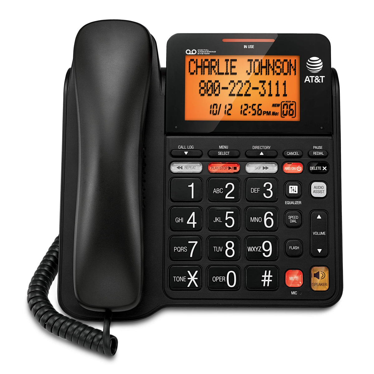 Black Corded Phone with Digital Answering System C247519