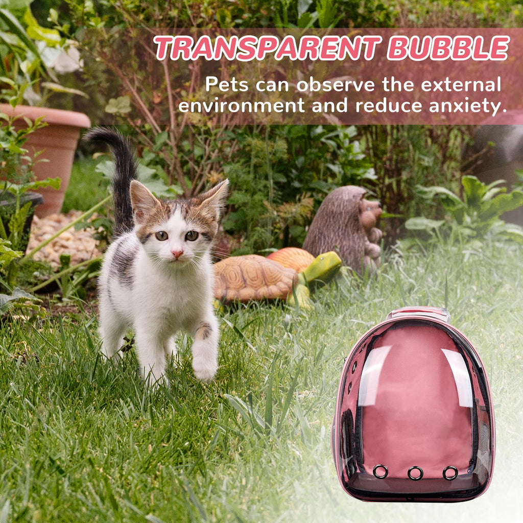 Expandable Pet Backpack Carrier for Under 15 lbs (Pink) Y497632
