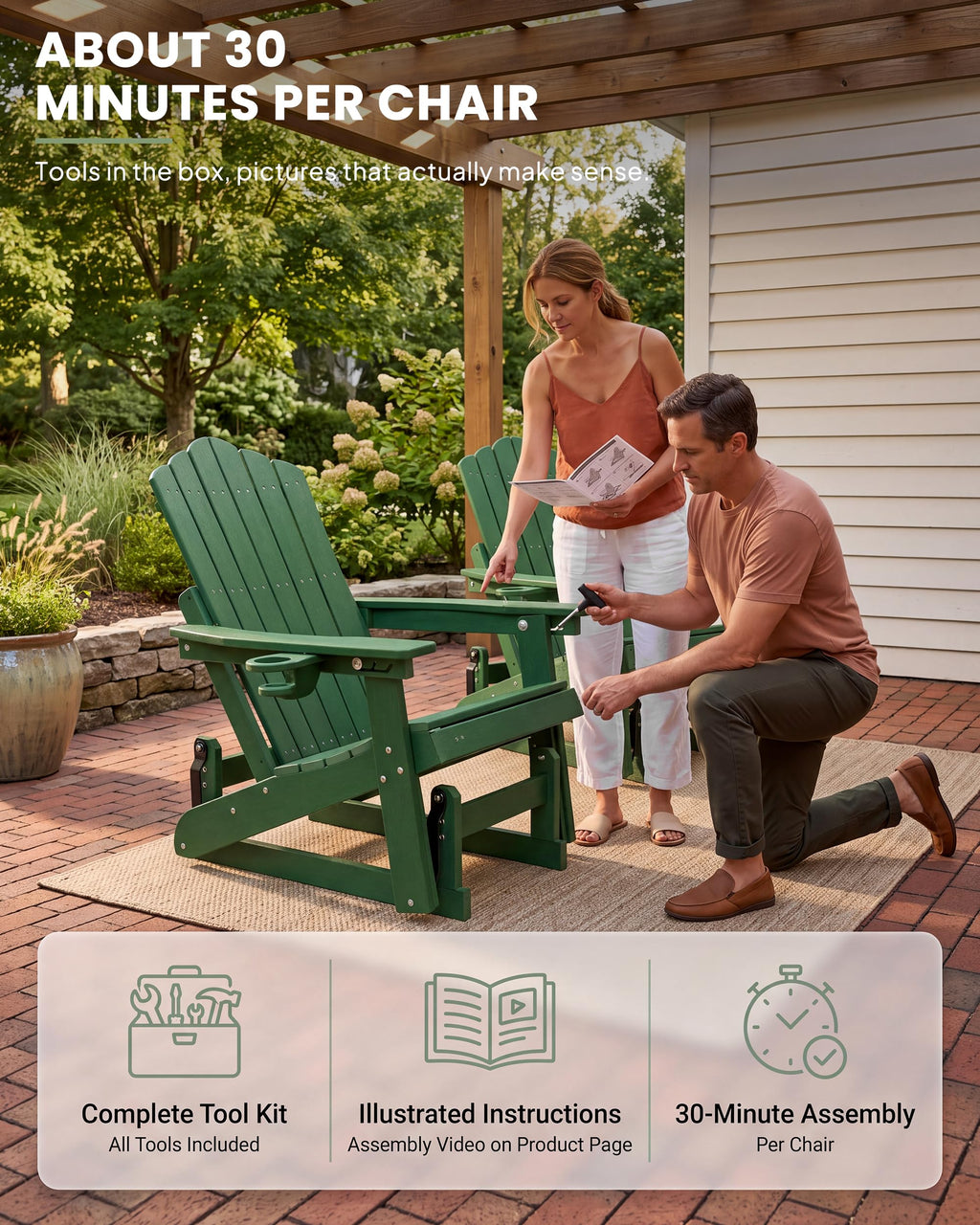 Adirondack Glider Chair Set of 2 N74805