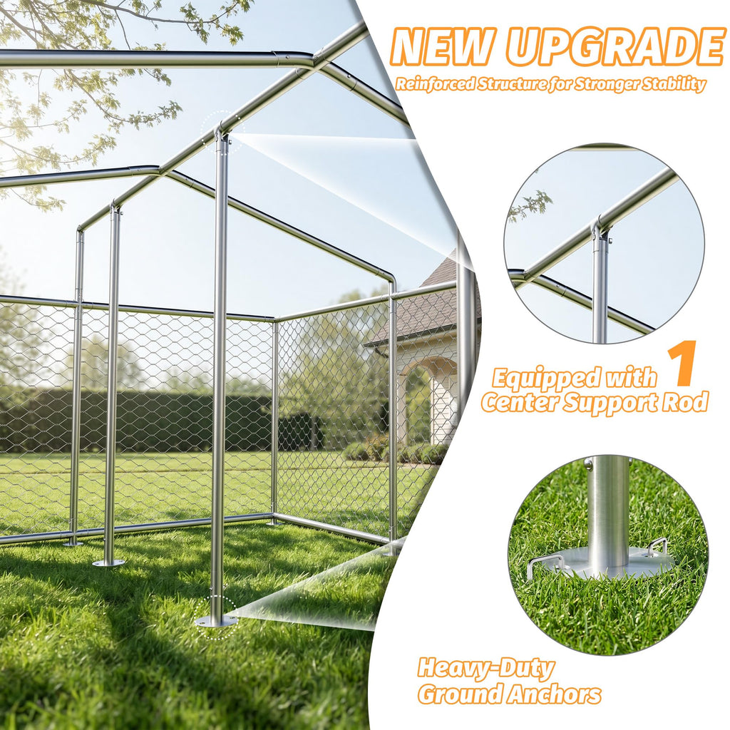 10x10 FT Outdoor Dog Kennel with Roof J152