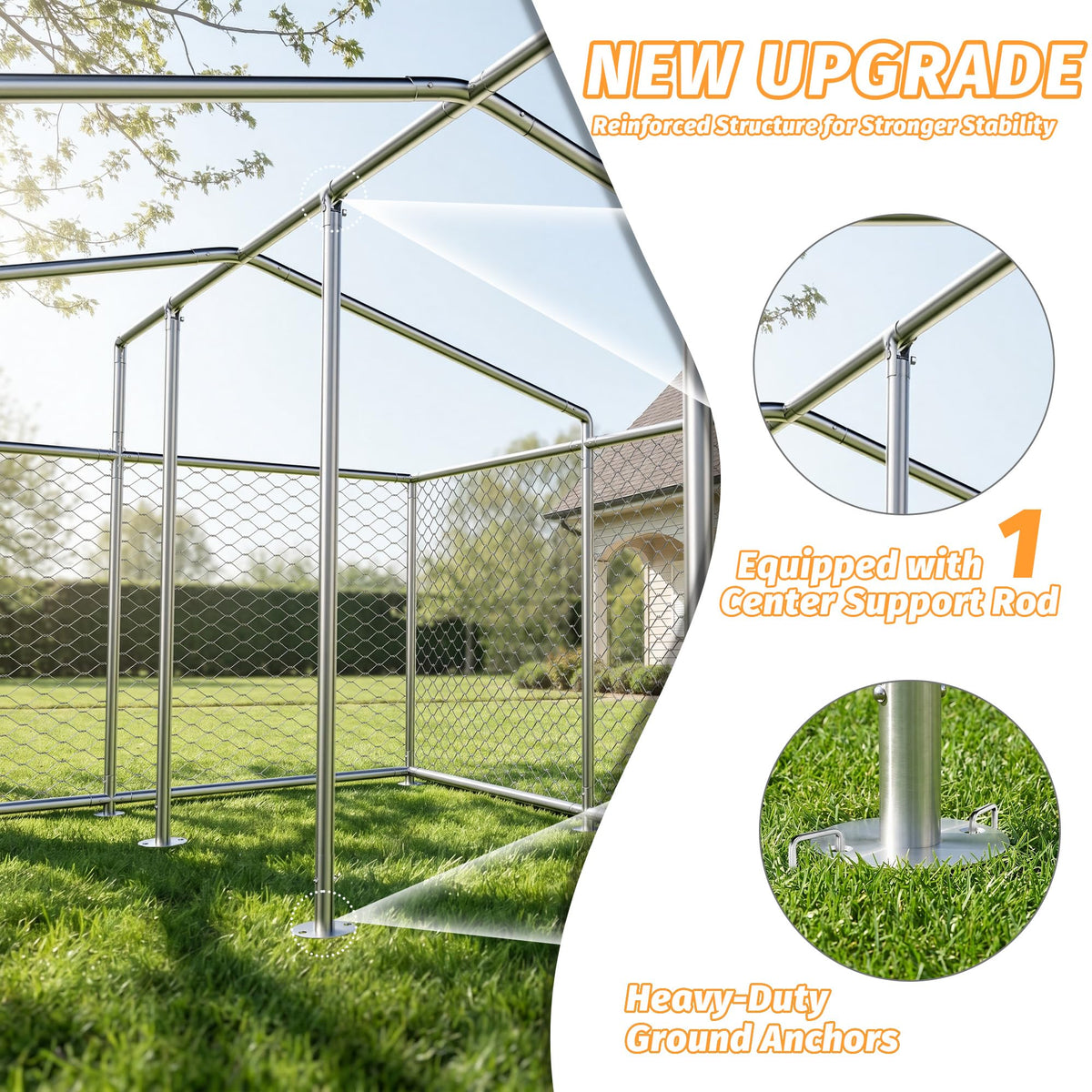10x10 FT Outdoor Dog Kennel with Roof J152